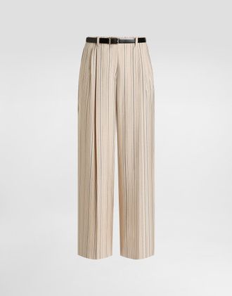 Dolce & Gabbana Regimental Pinstripe Trousers - Woman Pants And Shorts Multicolor 44