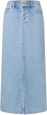 MAC Broeken Maxirock MAC MAXI SKIRT, Damen, Gr. M (38), blau (clean light blau wash), Denim/Jeans, Obermaterial: 99% Baumwolle, 1% Elasthan, unifarben, regular fi