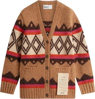 Ballantyne Raw Diamond V-Neck Cardigan - Dames - Vesten - Veelkleurig - S - Wol - Truien & Vesten