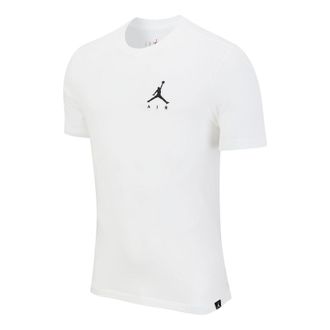 Nike Jordan Mens Air Jordan Solid Color Logo Casual Sports Short Sleeve White T-Shirt DA6800-100