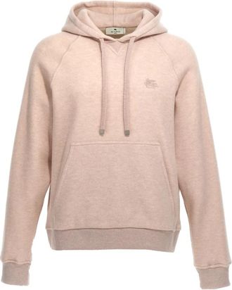 Etro Logo Embroidery Wool Hoodie - Heren - Hoodies - Beige - M - Wol - Hoodies & sweatvesten