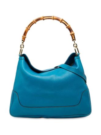 Gucci 2000-2015 Calfskin Bamboo Diana satchel - women - Calf Leather - One Size - Blue
