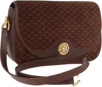 Gucci Pre-owned Vintage Micro Small GG Canvas Shoulder Bag - Dames - Vintage Schoudertas - Bruin - ONE Size - Leer - Vintage