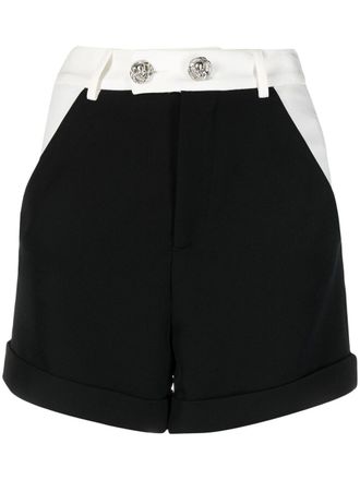 Philipp Plein Cady two-tone short shorts - women - Spandex/Elastane/Polyester/Polyester - M - Black