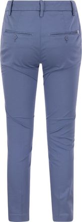 Dondup Womens Perfect - Slim-fit Cotton Gabardine Trousers - Blue - Size 30 (Waist)