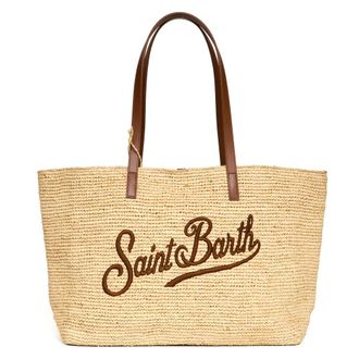 MC2 Saint Barth Tote Bags, female, Brown, Size: ONE SIZE City Raffia Bag