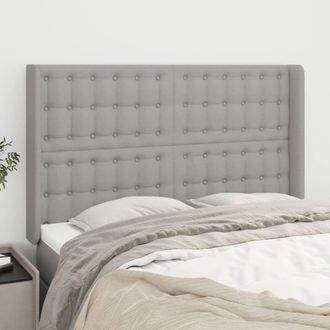 vidaXL Vidaxl - Cabecero Con Orejas De Tela Gris Claro 147x16x118/128 Cm