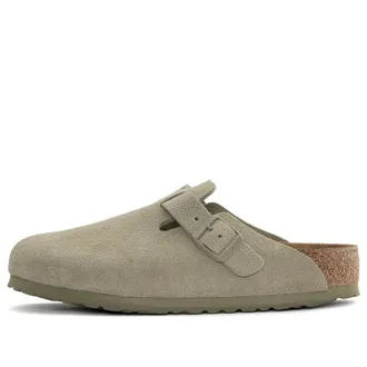 Birkenstock Boston Suede Leather Faded Khaki 1025788