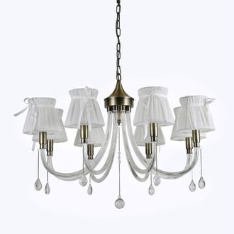 Trade Shop Trade Shop - Copy Of Lampadario Classico Bronzo Bianco A 3 Bracci Lampada Da Soffitto A Sospensione 92402