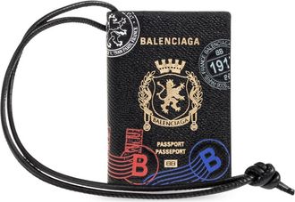 Balenciaga Passport Card Holder Charm - Heren - Portefeuilles - Zwart - ONE Size - Leer - Accessoires