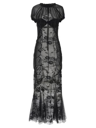 The Attico Black Cotton Midi Womens Dress