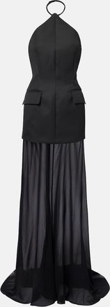 Sportmax Pinne silk-trimmed maxi dress