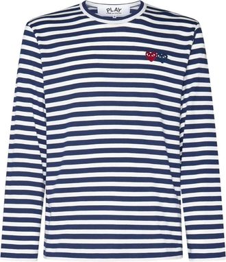 Comme Des Gar&ccedil;ons T-Shirt Double Emblem - Heren - Longsleeves - Blauw - XL - Tops