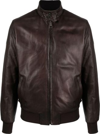 Dell'Oglio leather bomber jacket - men - Leather - 50 - Brown