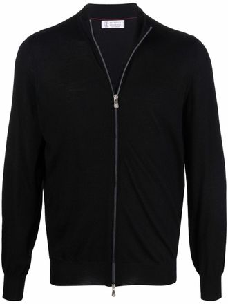Brunello Cucinelli Cardigan con zip - Nero