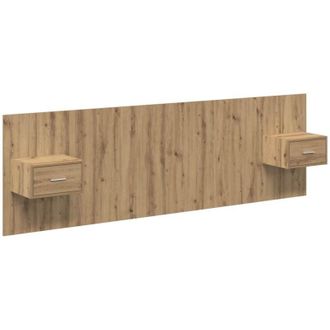 vidaXL Headboard with Cabinet 3 pcs Artisan Oak Engineered Wood vidaXL