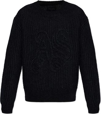 AllSaints Chainy Sweater - Heren - Ronde hals truien - Zwart - XL - Wol - Truien & Vesten