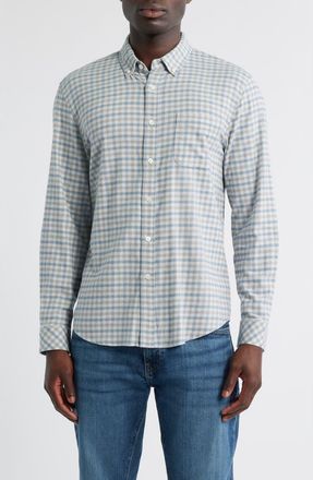 Rails Vance Check Cotton Blend Button-Down Shirt in Charcoal Blue Check at Nordstrom, Size X-Large