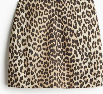 H&M Minijupe - Hellbeige/Leopardenprint
