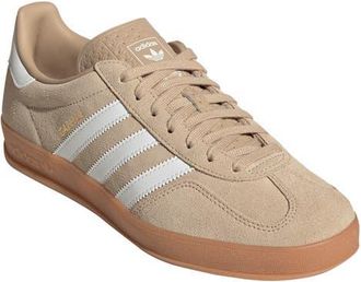 adidas Gazelle Indoor Sneaker in Magic Beige/Core White/Gum at Nordstrom, Size 9