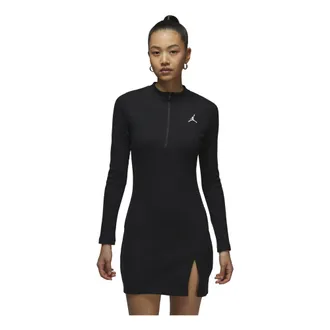 Nike Jordan (WMNS) Air Jordan 1/2-Zip Long Sleeve Knit Dress Asia Sizing Black HF9478-010