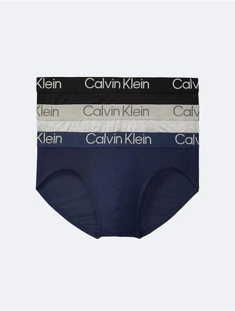 Calvin Klein Mens Ultra-Soft Modern 3-Pack Hip Brief - Multi - XL