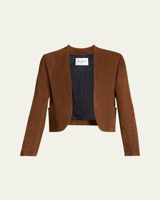 Alaia Suede Open Blazer Jacket
