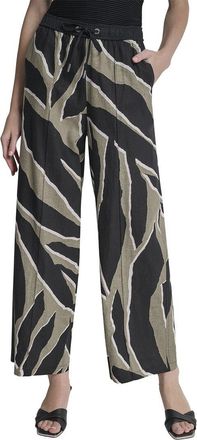 DKNY Dkny Printed Linen-Blend Drawstring Pant