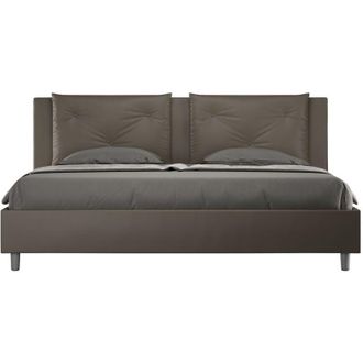 Itamoby Cama Doble 180x200 King Size Contenedor Acolchado Appia K Color: Marr&oacute;n - Versi&oacute;n: Con Caja De Almacenaje