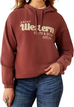 Ariat Essential Chenile Embroidery Detail Hoodie - Plus In Burnt Russet