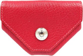 Hermès Orange Red Color Chevre Leather Coin Purse/Coin Case (Pre-Owned)
