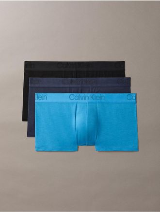 Calvin Klein Mens CK Black 3-Pack Low Rise Trunk - Multi - XL