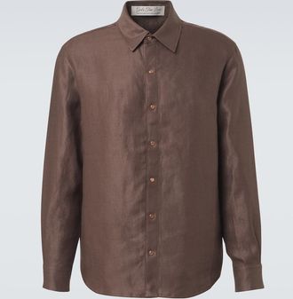 God's True Cashmere Linen shirt with orange sunstone