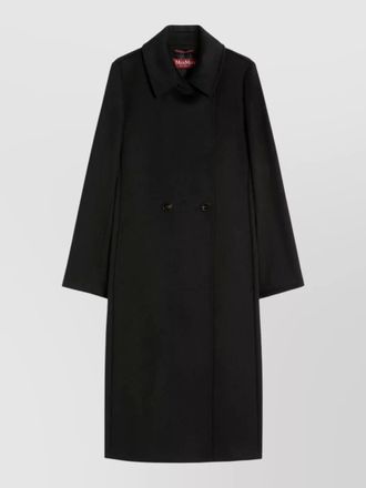 Max Mara long double breasted jacket belted waist