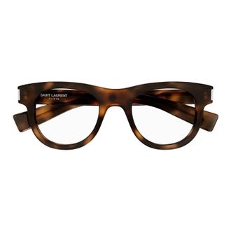 Saint Laurent Round Full Rim Tortoiseshell Eyeglasses - Brown