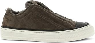 Brunello Cucinelli Sneakers con bordo shearling - Marrone