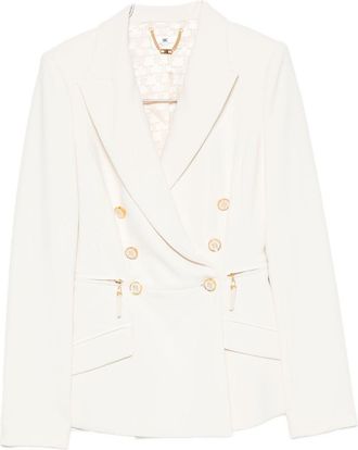 Elisabetta Franchi White Double-breasted Jacket