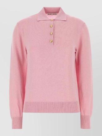 Blaz&eacute; Milano silk blend knit polo shirt