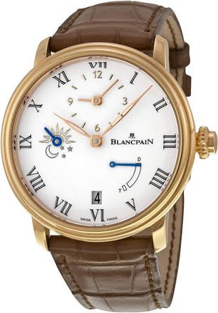 Blancpain Villeret Half Timezone Automatic White Dial 18kt Rose Gold Mens Watch 6661-3631-55B