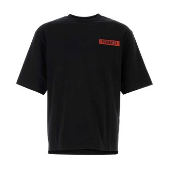 Dsquared2 Tops, Heren, Zwart, XL, Katoen, Loose Fit T-Shirt