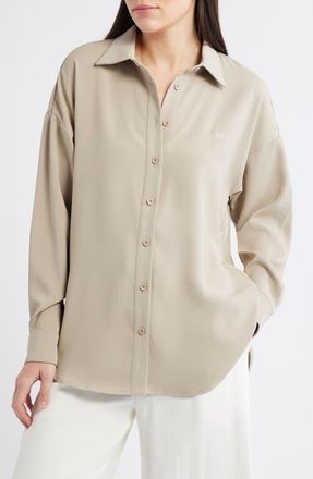 Odd Muse Ultimate Muse Button Front Shirt in Taupe at Nordstrom, Size X-Small