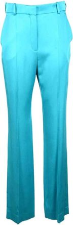 Nina Ricci Elegante Acryl Viscose Broek - Dames - Wijde Broeken - Blauw - M - Broeken