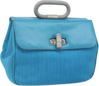 Bally Pre-owned Handbags, female, Blue, Size: ONE SIZE Pre-owned Nylon Handbag