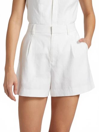 A.L.C. Charles Linen Shorts In Ecru