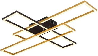 Globo Lighting Plafoniera semi-incasso a LED integrata 80x60cm Nero opaco, Oro 3x LED 3000K