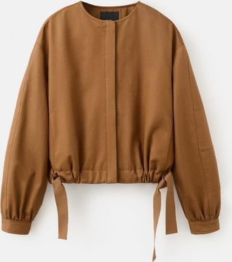 Mango Giacca in lyocell con elastici marrone - Donna - XS - MANGO