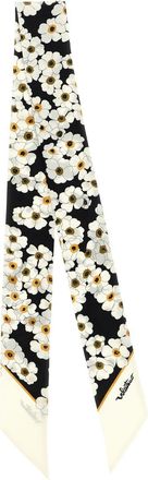 Valentino Garavani BlackWhite Floral Print Bandana Scarf