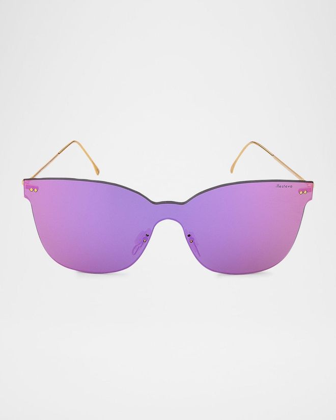 Piazza 50mm Stainless Steel Mask Sunglasses