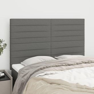 vidaXL Cabecero De Cama Gris Oscuro 144x5x118/128 Cm De Tela Vidaxl