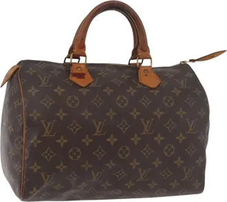 Louis Vuitton Speedy Handbag Monogram Canvas Brown Canvas Handbag (Pre-Owned)